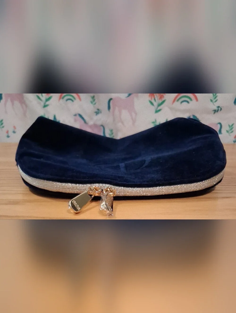 NWT Christian Dior Blue Velvet Cosmetic Makeup Beauty Travel Pouch Clutch Bag